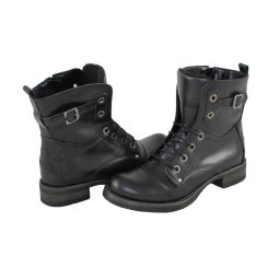 Ghete dama, Agressione, BK1-V1-Negru, casual, piele naturala, cu toc, negru (Marime: 40)