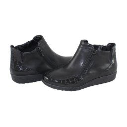 Ghete dama, Ara, 12-46307-Negru, casual, piele naturala, cu talpa joasa, negru (Marime: 36)