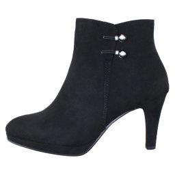 Botine dama, Marco Tozzi, 2-25342-23-001-Negru, elegant, textil, cu toc, negru (Marime: 40)