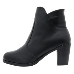 Botine dama, Nicolis, 153627-Negru, casual, piele naturala, imblanite, cu toc, negru (Marime: 36)