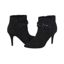 Botine dama, Marco Tozzi, 2-25329-27-001-Negru, elegant, textil, cu toc, negru (Marime: 39)