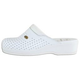 Saboti dama, Scholl, Clog-Back-Guard-F20002-1065-Alb, profesionali, piele naturala, ortopedici, cu platforma, alb (Marime: 37)