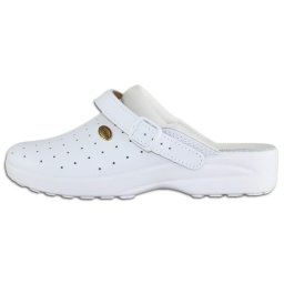 Saboti, Scholl, Clog-Racy-F23927-1065-Alb, profesionali, piele naturala, ortopedici, cu platforma, alb (Marime: 36)
