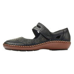 Pantofi dama, Rieker, 44875-00-Negru, casual, piele naturala, cu talpa joasa, negru (Marime: 40)