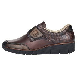 Pantofi dama, Rieker, 53750-25-Maro, casual, piele naturala, cu talpa joasa, maro (Marime: 39)