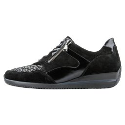 Pantofi dama, Waldlaufer, 980H01-303-001-Himona-Negru, casual, piele intoarsa, ortopedici, cu talpa joasa, negru (Marime: 36)