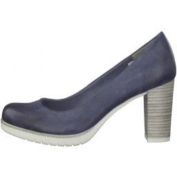 Pantofi dama, Marco Tozzi, 2-22435-20-822-Albastru, casual, piele ecologica, cu toc, albastru (Marime: 41)