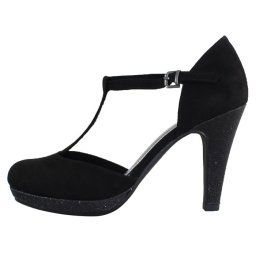 Pantofi dama, Marco Tozzi, 2-24402-22-098-Negru, elegant, textil, cu toc, negru (Marime: 39)