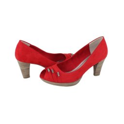 Pantofi dama, Marco Tozzi, 2-29302-26-533-Rosu, casual, textil, cu toc, rosu (Marime: 39)
