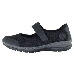 Pantofi dama, Rieker, L32B5-00-Negru, casual, piele ecologica, cu talpa joasa, negru (Marime: 36)