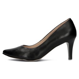 Pantofi dama, Filippo, DP4427-23-BK-Negru, elegant, piele naturala, cu toc, negru (Marime: 38)