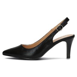 Pantofi dama, Filippo, DP4499-23-BK-Negru, elegant, textil, cu toc, negru (Marime: 37)