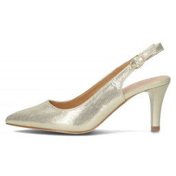 Pantofi dama, Filippo, DP4499-23-GO-Auriu, elegant, textil, cu toc, auriu (Marime: 39)