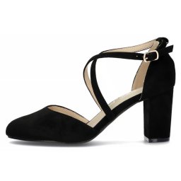 Pantofi dama, Filippo, DS4627-23-BK-Negru, elegant, textil, cu toc, negru (Marime: 39)