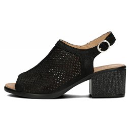 Sandale dama, Filippo, DS4475-23-BK-Negru, elegant, piele naturala, cu toc, negru (Marime: 38)