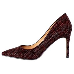 Pantofi dama, Azarey, 459D720-Rosu, elegant, textil, cu toc, rosu (Marime: 37)
