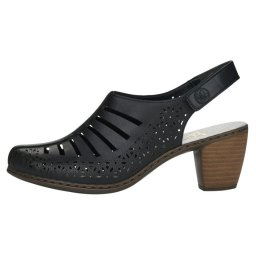 Pantofi dama, Rieker, 40959-00-Negru, casual, piele naturala, cu toc, negru (Marime: 38)