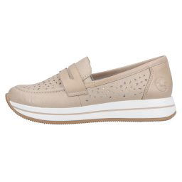 Pantofi dama, Rieker, N4552-60-Bej, casual, piele naturala, cu platforma, bej (Marime: 39)