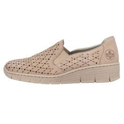 Pantofi dama, Rieker, 53795-60-Bej, casual, piele naturala, cu talpa joasa, bej (Marime: 36)