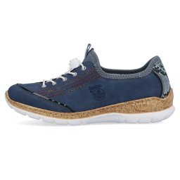 Pantofi dama, Rieker, N42T0-14-Albastru, casual, piele ecologica, cu talpa joasa, albastru (Marime: 37)