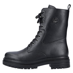 Ghete dama, Rieker, Y3115-00-Negru, casual, piele naturala, imblanite, cu toc, negru (Marime: 36)
