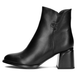 Botine dama, Filippo, DBT4865-23-BK-Negru, elegant, piele ecologica, cu toc, negru (Marime: 40)