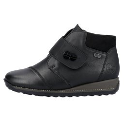 Ghete dama, Rieker, 44255-00-Negru, casual, piele naturala, impermeabil, imblanite, cu talpa joasa, negru (Marime: 40)