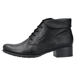 Botine dama, Rieker, 78631-00-Negru, casual, piele naturala, cu toc, negru (Marime: 39)