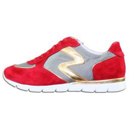 Pantofi dama, Semler, 74-758-4-Rosu, casual, piele intoarsa, cu talpa joasa, rosu (Marime: 42,5)