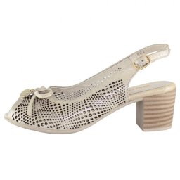 Sandale dama, Dogati, 804-11-Bej, elegant, piele naturala, cu toc, bej (Marime: 39)
