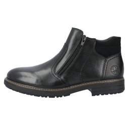 Cizme barbati, Rieker, 33151-00-Negru, casual, piele naturala, scurte, cu toc, negru (Marime: 46)