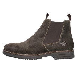 Cizme barbati, Rieker, 33180-25-Maro, casual, piele intoarsa, scurte, cu toc, maro (Marime: 45)