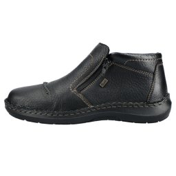 Ghete barbati, Rieker, 03072-00-Negru, casual, piele naturala, impermeabil, imblanite, cu talpa joasa, negru (Marime: 44)