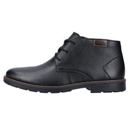 Ghete barbati, Rieker, 15311-00-Negru, casual, piele naturala, imblanite, cu toc, negru (Marime: 44)