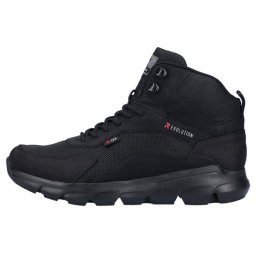 Ghete barbati, Rieker, 07860-00-Negru, sport, piele naturala, impermeabil, cu talpa joasa, negru (Marime: 41)