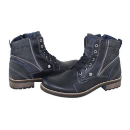 Ghete barbati, s.Oliver, 5-15205-27-806-Albastru-Inchis, casual, piele naturala, cu toc, albastru inchis (Marime: 45)