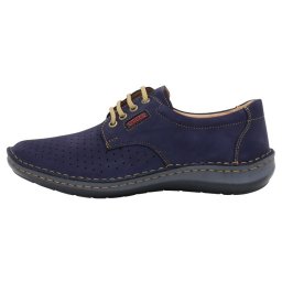Pantofi barbati, Otter, OT9554-42-2-Albastru-Inchis, casual, piele naturala, perforati, cu talpa joasa, albastru inchis (Marime: 41)