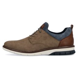 Pantofi barbati, Rieker, 14450-64-Bej, casual, piele ecologica, cu talpa joasa, bej (Marime: 44)
