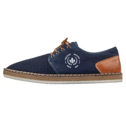 Pantofi barbati, Rieker, B5249-14-Albastru-Inchis, casual, piele ecologica, cu talpa joasa, albastru inchis (Marime: 45)
