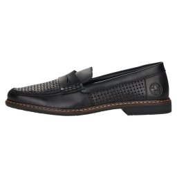 Pantofi barbati, Rieker, 13470-00-Negru, casual, piele naturala, perforati, cu toc, negru (Marime: 44)