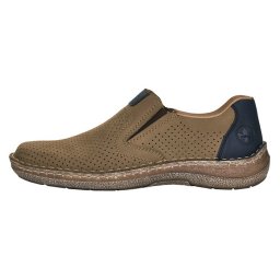 Pantofi barbati, Rieker, 03076-64-Bej, casual, piele naturala, perforati, cu talpa joasa, bej (Marime: 45)