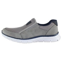 Pantofi barbati, Rieker, B4873-40-Gri, casual, sintetic, cu talpa joasa, gri (Marime: 41)