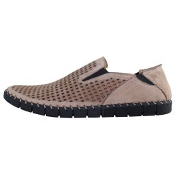 Pantofi barbati, Dogati, 118-07-Bej, casual, piele naturala, perforati, cu talpa joasa, bej (Marime: 41)