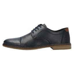 Pantofi barbati, Rieker, 13431-14-Albastru-Inchis, casual, piele naturala, perforati, cu toc, albastru inchis (Marime: 44)