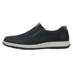 Pantofi barbati, Rieker, 17359-14-Albastru-Inchis, casual, piele naturala, cu talpa joasa, albastru inchis (Marime: 45)