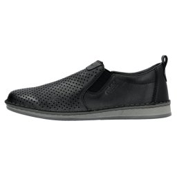 Pantofi barbati, Rieker, 05457-00-Negru, casual, piele naturala, perforati, cu talpa joasa, negru (Marime: 45)