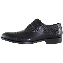 Pantofi barbati, Saccio, A453-42A-Negru, elegant, piele naturala, cu toc, negru (Marime: 39)