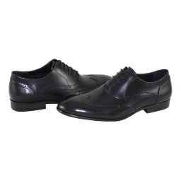 Pantofi barbati, Saccio, A581-08A-Negru, elegant, piele naturala, cu toc, negru (Marime: 44)