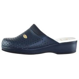 Saboti barbati, Scholl, Clog-Back-Guard-F20175-1040-Albastru-Inchis, profesionali, piele naturala, perforati, ortopedici, cu platforma, albastru inchis (Marime: 41)