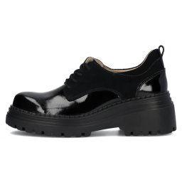 Pantofi dama, Filippo, DP6123-24-BK-Negru, casual, piele naturala, cu platforma, negru (Marime: 41)